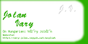 jolan vary business card